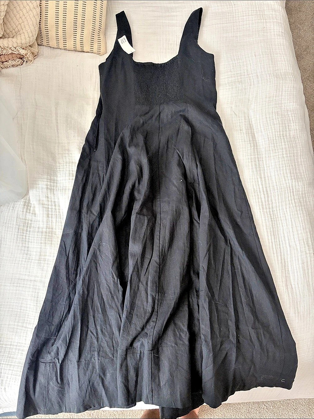 Gap Linen-Blend Square-Neck Maxi Dress Black Mini Dress Small